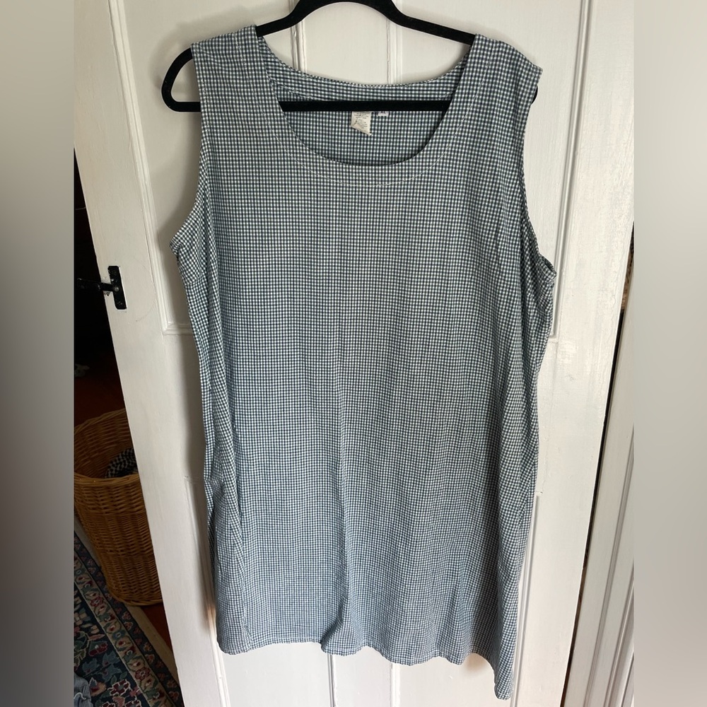 Vintage blue and green check dress